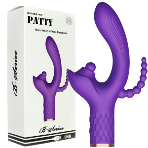 Fioletowy wibrator wielofunkcyjny "Patty" do stymulacji pochwy i odbytu - USB, Boss Series