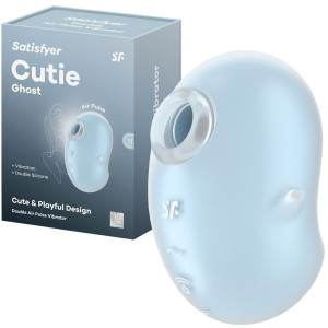 Stymulator łechtaczki - Cutie Ghost - ciśnieniowy, USB Niebieski  - Satisfyer