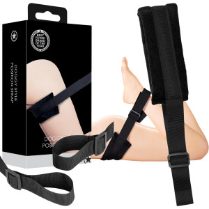 Uprząż BDSM do krępowania nóg - regulowana - Czarna - Doggy Style Position -Ouch!