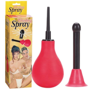 Czerwona gruszka do lewatywy z dodatkową końcówką - WHIRLING SPRAY - Lewatywa - Seven Creation