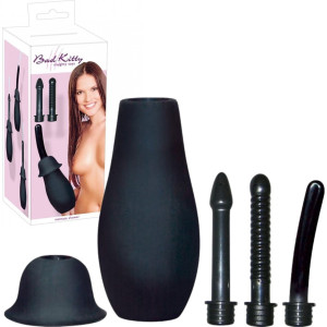 Intimate shower - Gruszka do lewatywy z wymiennymi końcówkami - Bad Kitty