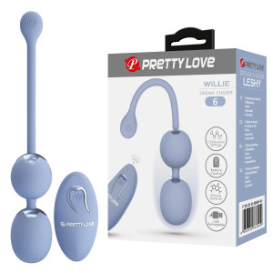 Kulki gejszy z wibracjami  - WILLIE - sterowane pilotem bezprzewodowy, podwójne, USB - Pretty Love
