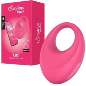 Różowy pierścień erekcyjny - Leo - sterowany aplikacją, USB - EasyConnect - Easy Toys