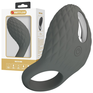 Pierścień erekcyjny z wibracjami - Master Ring - silikonowy, USB - PRETTY LOVE