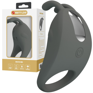 Pierścień erekcyjny ze stymulatorem - Master Ring - wibrujący, USB Silikonowy - Pretty Love
