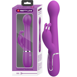 Wibrator z króliczkiem - Dejon - z funkcją ruchów posuwistych i rotacyjnych, USB Silikonowy - Pretty Love