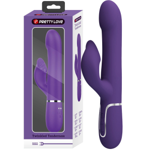 Wibrator z króliczkiem - Falin - z funkcją rotacji i stymulacji łechtaczki, USB Silikonowy - Pretty Love
