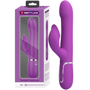 Wibrator z króliczkiem - Falin - z funkcją rotacji i stymulacji łechtaczki, USB Silikonowy - Pretty Love