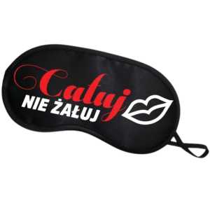 Opaska na oczy "CAŁUJ NIE ŻAŁUJ", Czarna