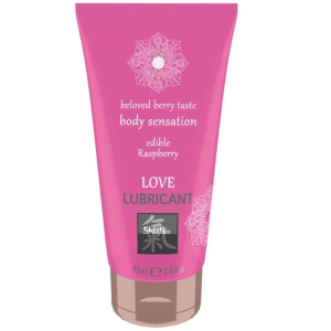 Lubrykant na bazie wody - SHIATSU Love RASPBERRY 75 ml - o smaku malinowym - HOT