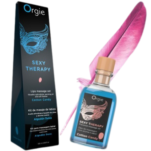 Zestaw do masażu erotycznego - LIPS MASSAGE KIT COTTON CANDY - 100 ML - o zapachu bawełny - Orgie
