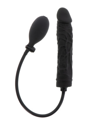Realistyczne czarne dildo z funkcją pompowania, Silikonowe - Hidden Desire