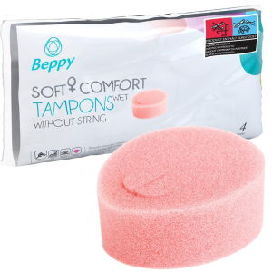 Tampony Soft & Comfort Wet - 4 sztuki - Naturalne - Beppy