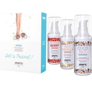 Zestaw żelu do masażu erotycznego - GIFT SET LET'S TRAVEL! 3 x 30ML - rozgrzewające - EXSENS