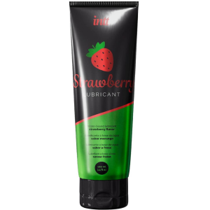 Lubrykant smakowy na bazie wody - 100 ml - truskawkowy, jadalny  - Intt