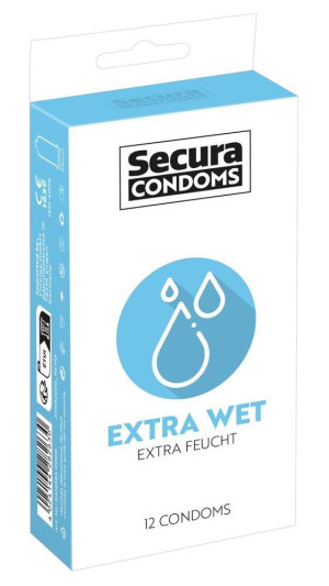 Prezerwatywy lateksowe - Extra Wet - 12 sztuk - ekstra nawilżone - Secura