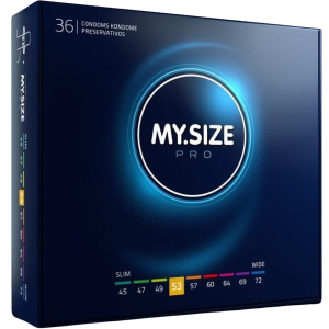 Prezerwatywy lateksowe - MY.SIZE PRO 53 mm - 36 sztuk - większy rozmiar, nawilżone