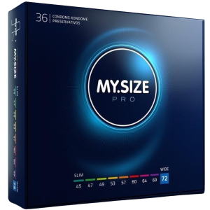 Prezerwatywy lateksowe - MY.SIZE PRO 72 mm - 36 sztuk - duży rozmiar, nawilżone, wegańskie