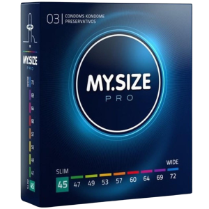 Prezerwatywy lateksowe - MY.SIZE PRO 45 mm - 3 sztuki - cienkie, nawilżone, wegańskie