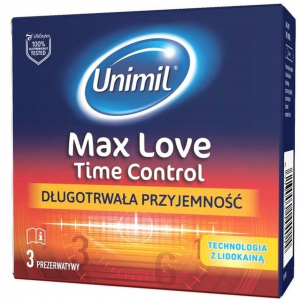 Prezerwatywy lateksowe - MAX LOVE - 3 sztuki - nawilżone, opóźniające wytrysk