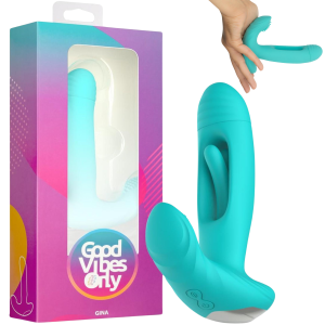 Wibrator punktu G Gina zielony silikonowy z funkcją machania Good Vibes Only