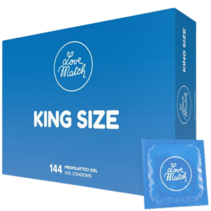 Prezerwatywy lateksowe - King Szie XXL - 144 sztuki - duży rozmiar, nawilżone - Love Match