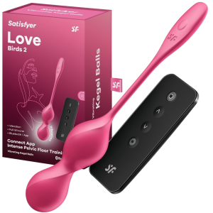Wibrujące kulki gejszy - Love Birds 2 - sterowane aplikacją i pilotem bezprzewodowym, USB - Satisfyer