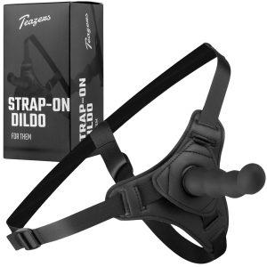 Zestaw Strap-On z uprzęzą - stymulujący punkt G - Czarny - Teazers