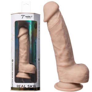 Dildo realistyczne - Model 1 (7") - z jądrami i przyssawką, Silikonowe - SilexD