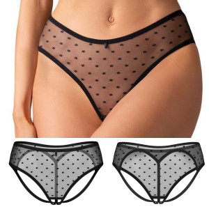 Nuites – otwarte figi w groszki z podwyższonym stanem i eleganckimi detalam
