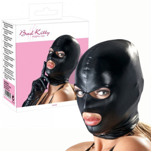 Czarna maska z otworami na oczy i usta - Kopfmaske II - Bad Kitty
