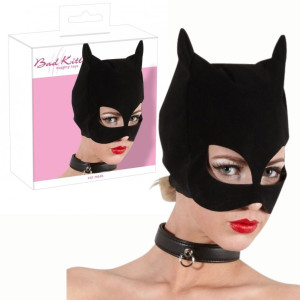 Czarna maska - dla niegrzecznej kocicy! - do zabaw BDSM - Bad Kitty