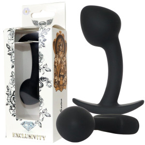 Profilowany, czarny korek analny - Boss series romz. M