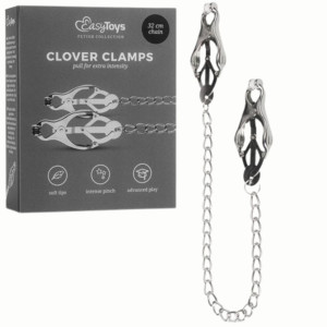 Klamry na sutki z łańcuszkiem - biżuteria BDSM - stalowy - Easy Toys