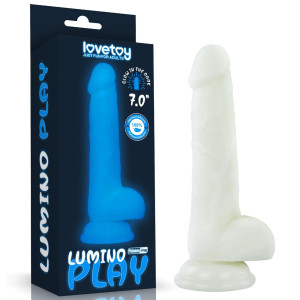 Dildo z przyssawką - Lumino - świecące w ciemności, 17,8 cm -Lovetoy
