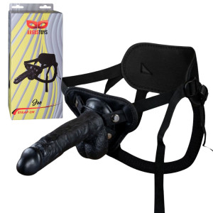 Zestaw strap on, czarny z uprzężą 20cm - Argus Joe