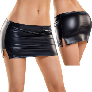 Czarna mini spódniczka Camren z Wetlooku od Glossy
