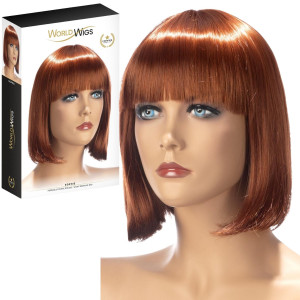Sophie Roux – czerwona peruka krótki włosy z prostą grzywką od World Wigs, naturalny wygląd i wygoda