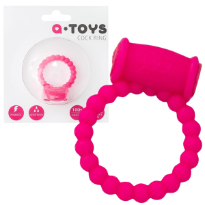 Wibrujący pierścień erekcyjny na penisa - na baterie - silikonowy - A-TOYS