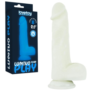 Dildo z przyssawką - Lumino - świecące w ciemności, 20,3 cm -Lovetoy