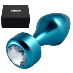 Korek analny  z diamencikiem - aluminiowy, niebieski - Lovetoy