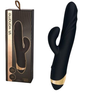 Wibrator z króliczkiem na USB, czarny, silikonowy - WANAME D-Splash