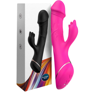 Różowy wibrator dopochwowy Rubberco Rose silikonowy 20,5 cm dla kobiet B - Series Joy