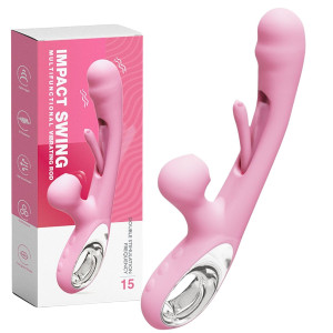 Wibrator z króliczkiem - Corse - różowy, z uchwytem na palec , USB, 24 cm - Lyla