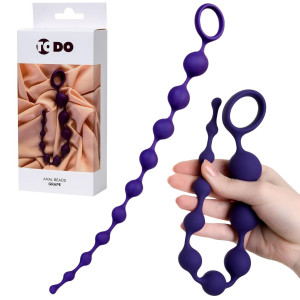 Koraliki analne - Grape - silikonowe, fioletowe, 35 cm - Toyfa