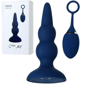 Korek analny z wibracjami, granatowy, silikon, 12 cm - O'Play