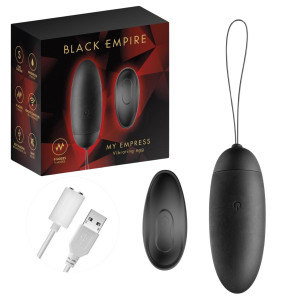 Wibrujące jajeczko na pilota bezprzewodowego, USB Czarne - Black Empire