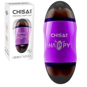 Masturbator realistyczny dwustronny - pochwa i anal - fioletowa - Chisa