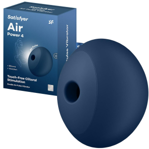 Ciśnieniowy stymulator łechtaczki - Air Power 4 - na USB, Niebieski - Satisfyer