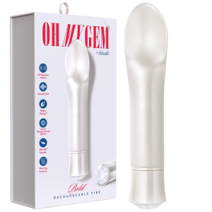 Wibrator klasyczny z diamencikiem - OH MY GEM BOLD - z funkcją podgrzewania, USB - Blush